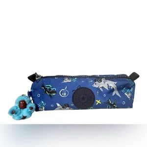 Kipling Blue Shark Print Pencil Case